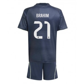 Real Madrid Brahim Diaz #21 Segunda Equipación Niños 2025-26 Manga Corta (+ Pantalones cortos)